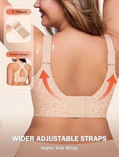 Image of LetsJoli Bras for Women Supportive Wireless Push Up Bra Full Coverage No Underwire Seamless Plus Size for Older Women