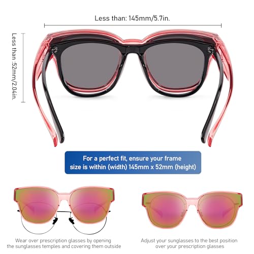 Trysee Over Glasses Sunglasses for Women Men to Fit Over Glasses Sun Glasses Polarized UV Protection TS8001-33