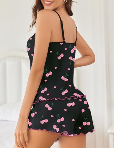 Image of Ekouaer Womens Cami Pajama Set Cute Printed Camisole Shorts Sleepwear | Tank Top and Shorts Lounge Set Soft Pjs for Daily Wear, Home, Party or Date Nights