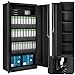 tectake® Aktenschrank, Büroschrank abschließbar, Mehrzweckschrank aus Stahl, Allzweckschrank mit 2 Türen, inkl. 3 höhenverstellbare Einlegeböden, Aktenschrank abschließbar 180x80x40 cm - schwarz Baby,Schwarz günstig Kaufen-tectake® Aktenschrank, Büroschrank abschließbar, Mehrzweckschrank aus Stahl, Allzweckschrank mit 2 Türen, inkl. 3 höhenverstellbare Einlegeböden, Aktenschrank abschließbar 180x80x40 cm - schwarz