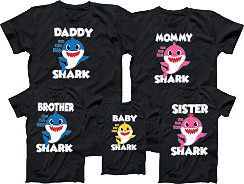 Birthday Boy Birthday Girl Daddy Mommy All Family Shark Tee Shirts