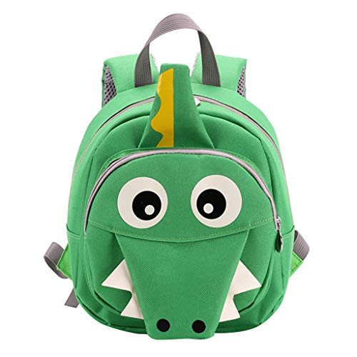 Preisvergleich Produktbild Kinderrucksäcke Vorschulrucksack Dinosaurier Kindergarten Kleinkind Rucksack mit Sicherheitszügel Brustgurt Ideal für 2-6 Jahre(Grün)