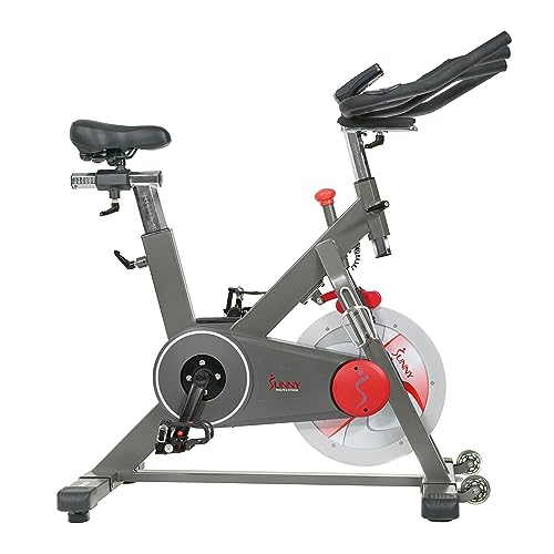 Image of Sunny Health & Fitness Magnetic Exercise Bike, 44LB Flywheel & 300LB Weight Capacity for Intensive Home Workout, Indoor Cardio Training w /4-Way Adjustable Seat, Optional Free SunnyFit App Connection