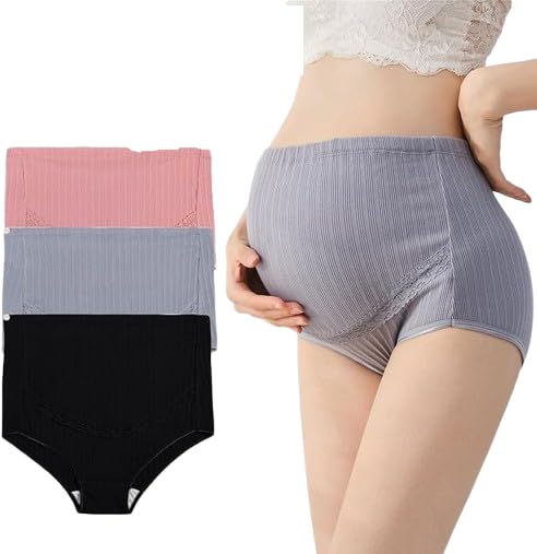 Maternity Cotton Underwear High Waist Adjustable Pregnancy Seamless Soft Hipster Panties Over Bump-image-33