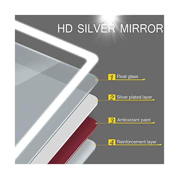 IDÉOVIE® LED Bad Spiegel 80x60cm, Badezimmerspiegel mit integrierter LED Beleuchtung, Touch-Schalter + Speicherfunktion… – Bild 9