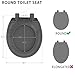 Toilet Seat Round 16.5 inch Soft Close, Toilet Lid Round PP Material Safe & Easy Clean & Quick Installation, Sturdy Accessories Never Loosen, 2 Years Support, Grey