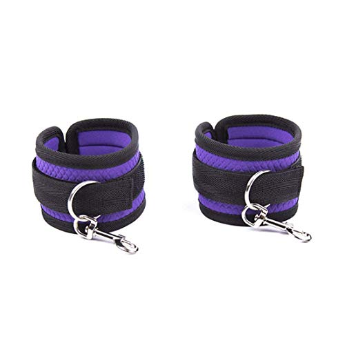 Bed Restraints Kit Under Bed Bondage Eye Mask Blindfolds Soft Wrist and Ankle Handcuffs with Restraint Straps Rope for Couples Sex-purple2