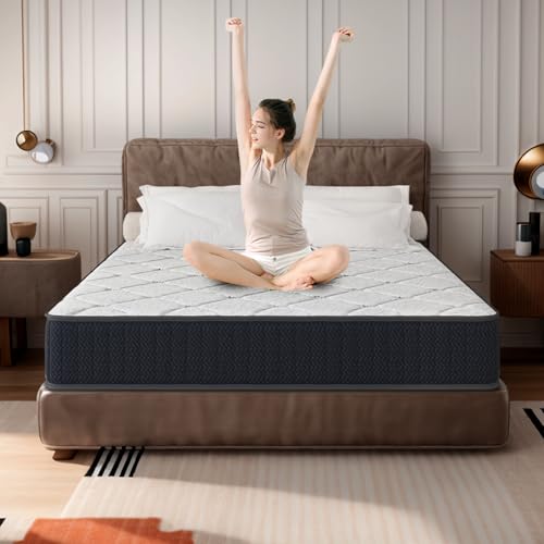 AYJOIR 10 Queen Mattress 10 Inch Hybrid Mattress with Comfort Support Memory Foam Pressure Relief and Motion Isolation Medium Firm Mattresses in A Box