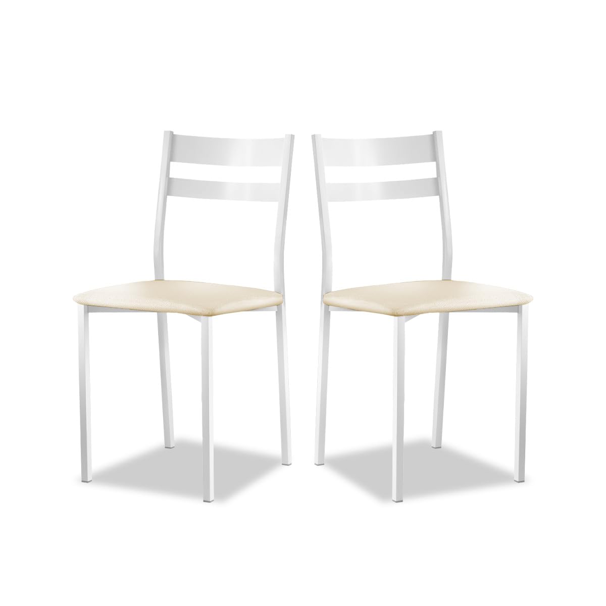 Astimesa - Silla de Comedor o Cocina de Metal Blanca - Asiento Polipiel en Color Azul - 2 Unidades - 38 cm (Ancho) x 45 cm (Alto Asiento) x 85 cm (Alto Total) x 40 cm (Fondo) — view 23
