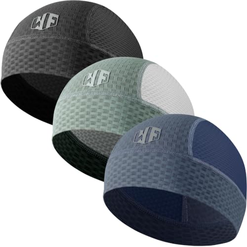 Image of WTACTFUL 3-Pack Breathable Mesh Skull Cap Helmet Liner for Men Women Summer