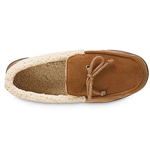 Image of isotoner Men's Indoor /Outdoor Slip-on Vincent Microsuede Moccasin Slippers With Memory Foam Comfort