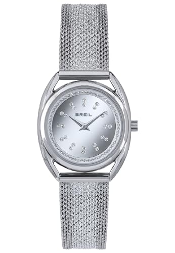BREIL Mujer Petit Charme dial Plata Solo Movimiento - 2 Cuarzo LANZAS y Malla Plata Acero...