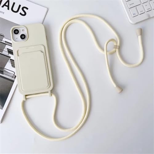 Étui de téléphone avec cordon bandoulière pour iPhone 17 Air silicone blanc