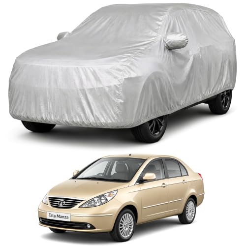 Image of Autofact Car Body Cover Compatible with Manza | Custom Fit Car Cover | 100% Water-Resistant| Triple-Stitched Lightweight Fabric | Dustproof | Indoor & Outdoor Use | Elastic Bottom