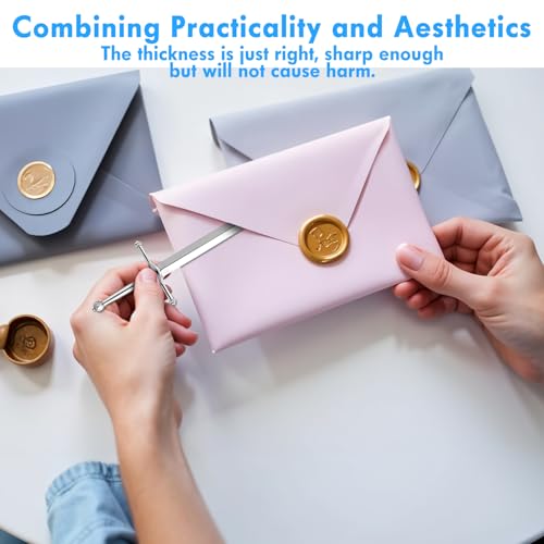 JIEYAO Brieföffner Schwert,Edel Brieföffner Metall Briefumschlagöffner Messer Silber Umschlagschneider Umschlagöffner Geschenkpapierschneidemesser für Büro Zuhause Schulbedarf