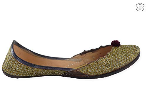 Image of Fulkari Prime Pure Leather Casual Women's Soft Leather Bite and Pinch Free Ladies Jutti Ethnic Mojari