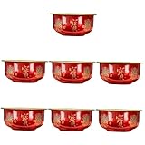 IMIKEYA 2 Sätze Wasserschale Korb Utensil Für Die Buddha-anbetung Ramen-schüssel Buddhistische Altarschale Servierschale Schlüsselschale Buddhistische Versorgung Legierung 7 Stück * 2