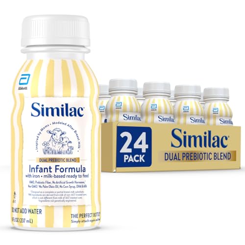 Image of Similac Dual Prebiotic Blend, Baby Formula With Iron, Ready to Feed, 0-12 Months, 8-fl-oz Bottle, Pack of 24