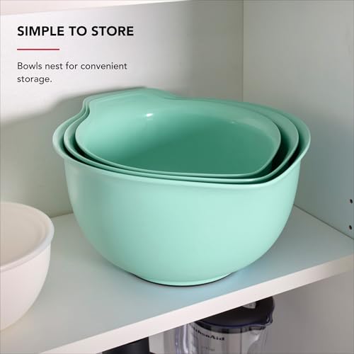 Image of KitchenAid Universal Nesting Plastic Mixing Bowls, Set of 3, Spearmint