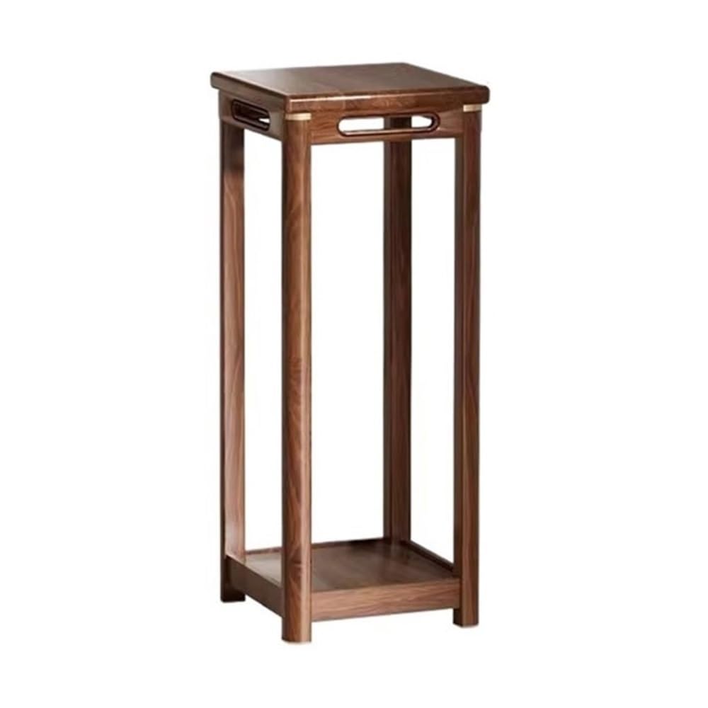 birene Vase Stand Indoor Bonsai Table New Chinese Style Wooden Plant Stand Floor Standing Ornamental Shelf(M)