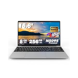Computadoras portátiles, pantalla IPS 1080P de 15.6 pulgadas, procesador N5095 4C 4T hasta 2.9 GHz, 8 GB de RAM, 256 GB SSD, portátiles con teclado retroiluminado de reconocimiento de huellas
