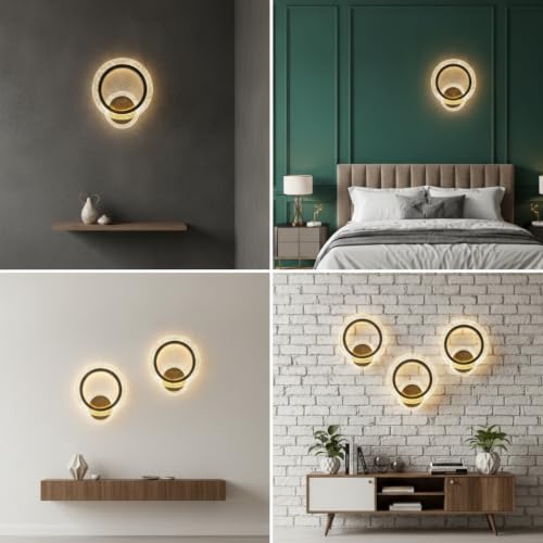 Image of Lyse Decor Wall Lights for Home Decoration LED Wall Light with 3 Color Modes, Easy Installation, Ideal for Modern Interiors, Bedroom, Living Room, Hallway, Office (2, WL85 O)
