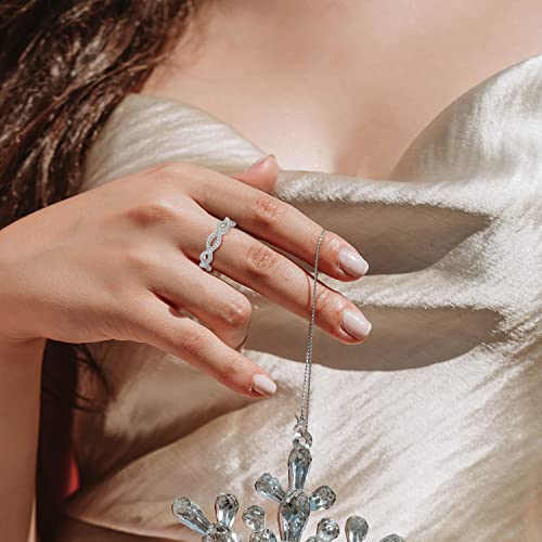 Fahonie Infinity Ring 925 Sterling Silver cut 5A Cubic Zirconia CZ Statement Ring Promise Ring for Women2