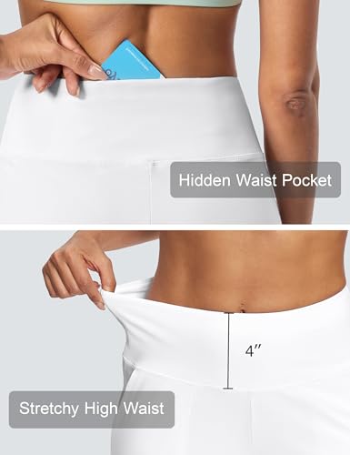 Image of ISEEGZ 15 inch /18 inch /21 inch Capri Pants for Women High Waist Wide Leg Yoga Capris with Pockets Stretchy Loose Fit Casual Workout
