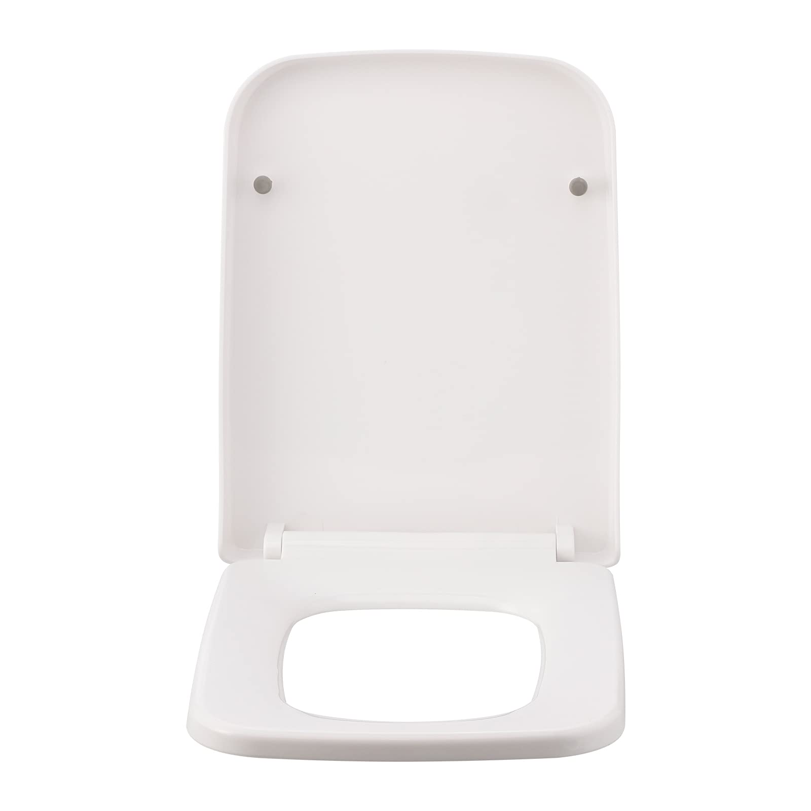 Deska Sedesowa Pokrywa Sedesu Nakładka na deskę sedesową Powolne Zamykanie Łatwa Instalacja Uniwersalny Biały PP 42-48 Cm X 34 Cm z Zaokrąglonymi Narożnikami Ciche Zamykanie do