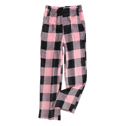 Pantalón Pijama Mujer, Algodon Pantalón Pijamas Pantalones Invierno, Cuadros Grande Tallas Pijama Larga Manga Pijamas Mujer Invierno Algodon, L