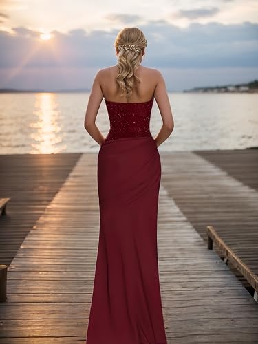 Image of Glitter Sequin Prom Dress for Bachelorette,Birthday,Holiday | Elegant Fully Lined Sparkly Rhinestone Long Dresses for Women Birthday /Formal Galas /Wedding Guest /NYE /Homecoming