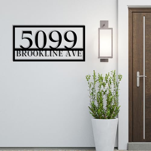 Image of Personalized House Number Custom Metal Address House Numbers Modern House Number Sign for Outside