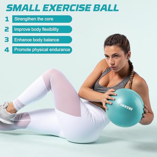 jjshund 25cm Pilates Ball, 9,8 Inch Small Exercise Mini Yoga Ball Gym Ball for Home Gym Pilates, Yoga, Balance, Stability, Core Training, Stretching with Inflation Straw (Teal) - Image 6
