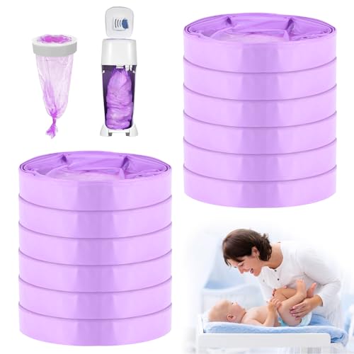 Vankarr Recambios Contenedor de Pañales 12 Piezas Recambios de Papeleras de Pañales Bebe Compatible con Todos los Cubos de Pañales (Púrpura)