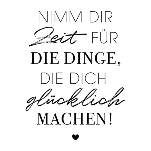 20 Servietten Nimm Dir Zeit Glückliche Dinge | Sprüche | Text | Tischdeko | Decoupage | Serviettentechnik 33x33cm