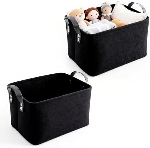 2 Piezas Cubos de Almacenamiento de Tela Plegables con Asa, 34 × ...