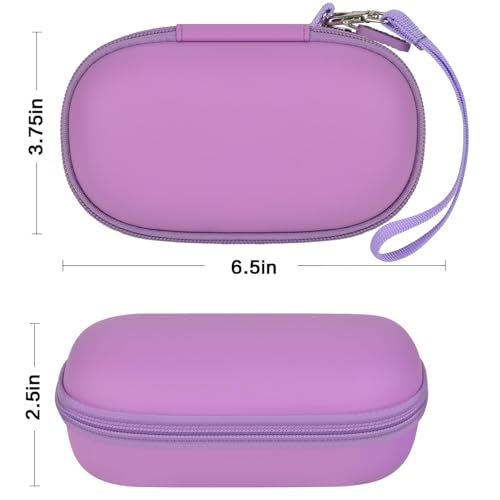 Image of GWCASE 2-in-1 Contact Lens Travel Case for Eyeglasses & Sunglasses | Hard PU Exterior Bag with Soak Storage Kit Included Built-in Mirror Tweezer Contact Lens Solution Bottle-Purple(No Glasses)