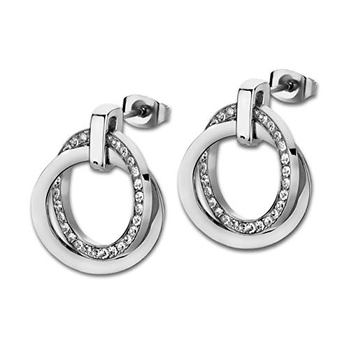 41nzP35teFL - LOTUS STYLE Pendientes Mujer LS1780-4/1 Acero inoxidable - Geométrico - Ligeros, Cómodos y Resistentes - Cierre Seguro - Aretes de Mujer