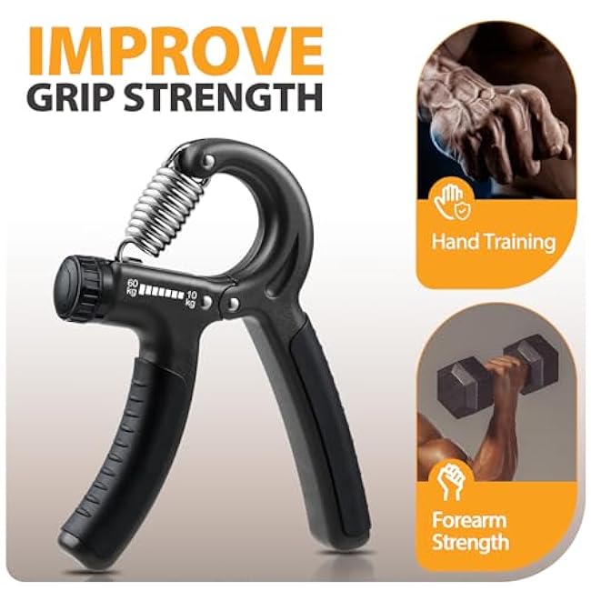 NIYIKOW 2 Pack Grip Strength Trainer, Hand Grip Strengthener, Adjustable Resistance 22-132Lbs (10-60kg), Forearm Strengthener, Perfect for Musicians Athletes