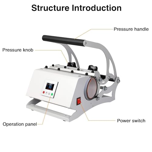 Prensa térmica automática sin Costuras para Tazas, Vasos y Vasos de Acero Inoxidable para sublimación, con Temperatura y Temporizador para Impresiones