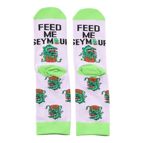 PXTIDY 2 Pairs Little S Horror Socks Horror Movie Lover Gift Feed Me Musical Sock4