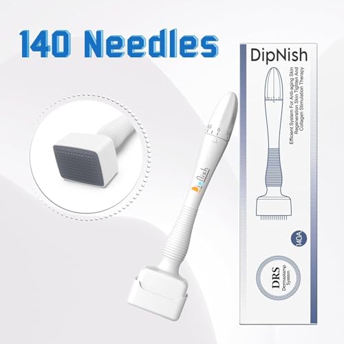 Image of Derma stamp for Hair Regrowth 140 Titanium Adjustable Micro Needle, Facial Derma Roller with microneedling Kit for Face, Skin Repair & Beard Growth, Reusable derma pen