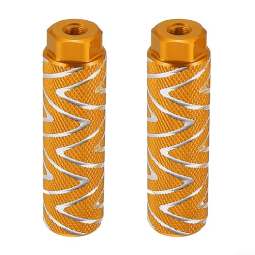 Shophubio Heavyweight Bearing Aluminum Footpegs Bikes, Innovative Rear Axle Installation, Knurled (gold)