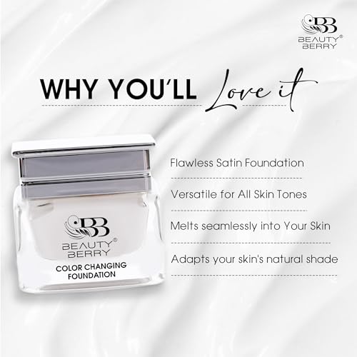 Image of Beauty Berry Color Changing Foundation - 30g | Flawless Color Changing with Satin Finish, Makeup Base Moisturizing, Long Lasting Waterproof Foundation for Women