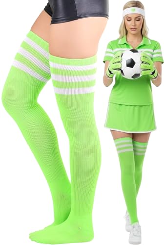 Image of ToBeInStyle Women's Over The Knee Thick Long Socks Thigh High w / 3 Contrast Stripe