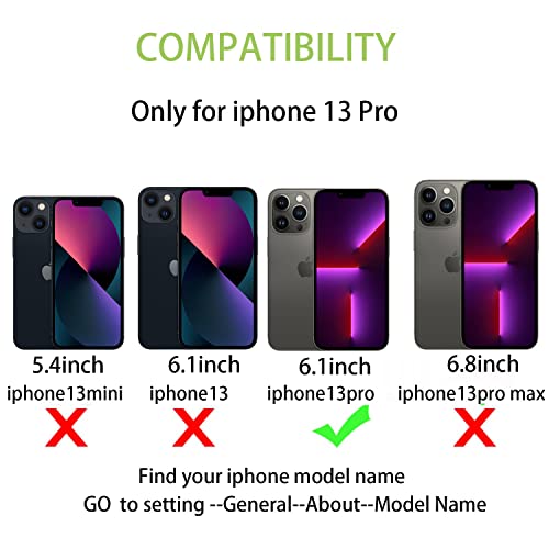 Image of Cavor for iPhone 13 Pro Case with Card Holder,for iPhone 13 Pro Wallet Case for Women Men,Leather Magnetic Clasp Zipper Pocket Protective Phone Cover-Leopard Black