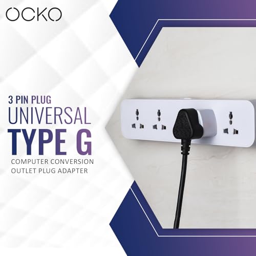 Image of Ocko India to Australia Converter Plug Universal Socket Adapter Type-I | For China, New Zealand, Argentina, Cross 3Pin Plug Universal Input (Pack of 1, 3 Pin Australia Adapter)