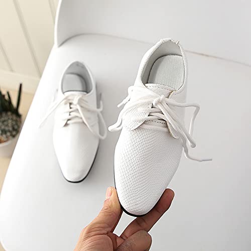 Boys Derb𝐲 Leather Dress Shoes Pointed Toe Oxford L𝐚ce Up Part𝐲 Performance Prom British Style Footwear for Kids2
