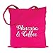 Produktbild JUNIWORDS Jutebeutel, Wähle ein Motiv & Farbe, Mascara & Coffee (Beutel: Pink, Text: Weiß)