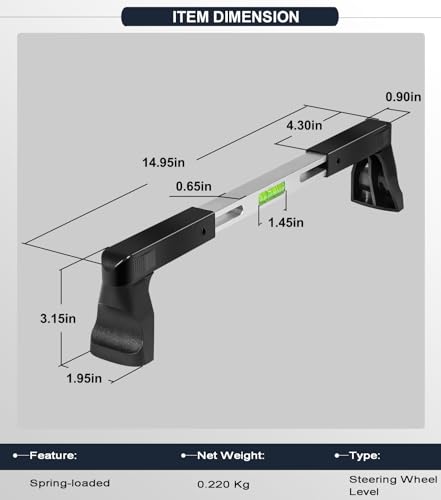 Image of Camoo Steering Wheel Level Alignment Tool for Most Steering Wheel Internal Diameter 270mm-350mm, Spring-Loaded Steering Wheel Holder Level The Steering Wheel Accurately